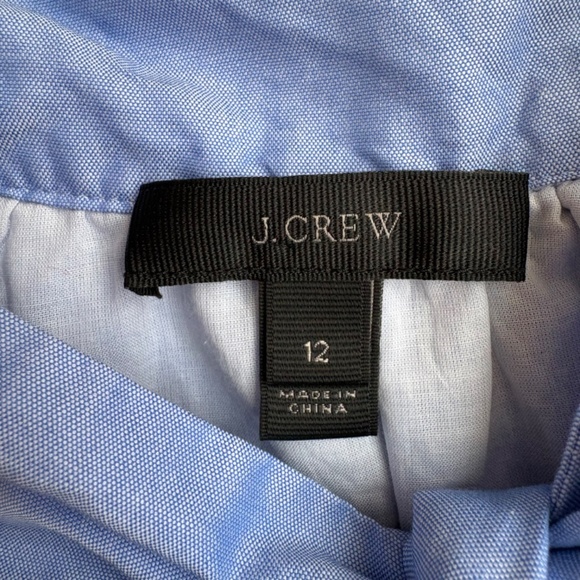 J. Crew Women's Oxfod Cotton Tie Neck Dress Size 12 Periwinkle-Blue - Picture 8 of 15